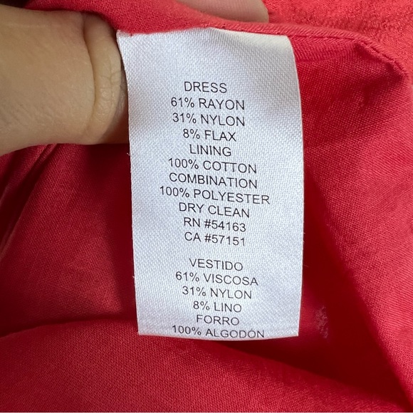 Jessica Simpson Coral Pink Fit and Flare Mini Dress Cross Back Barbiecore 6 - Picture 4 of 4